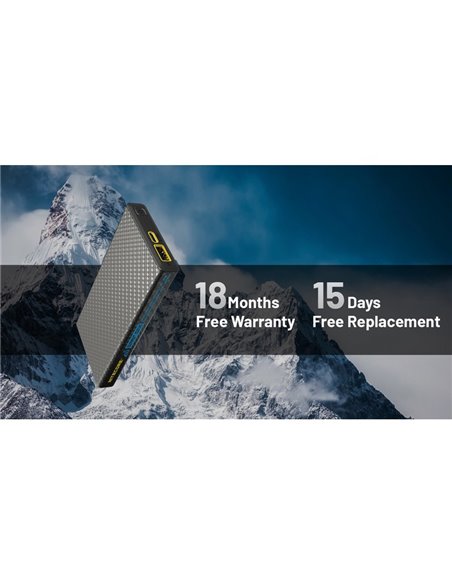 Batterie externe rechargeable 10 000 mAh en fibre de carbone (38,5 Wh), puissance de sortie 20 W SUMMIT 10000 172 g IPX5