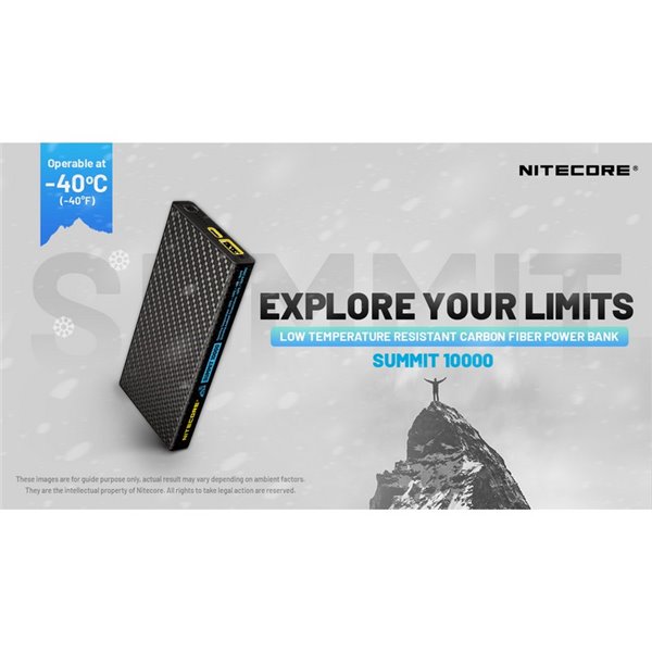 Batería Power Bank recargable 10.000 mAh fibra de carbono (38,5 Wh), salida 20W SUMMIT 10000 172g IPX5