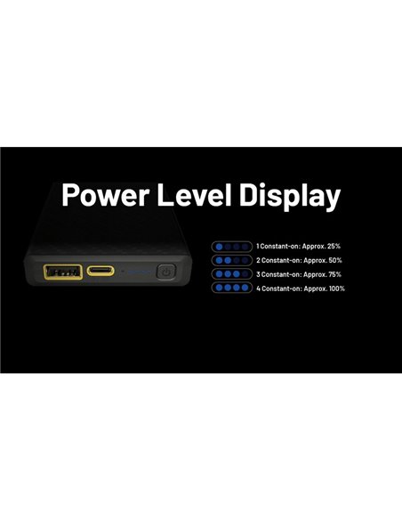 Batterie externe rechargeable 10 000 mAh en fibre de carbone (38,5 Wh), puissance de sortie 20 W SUMMIT 10000 172 g IPX5