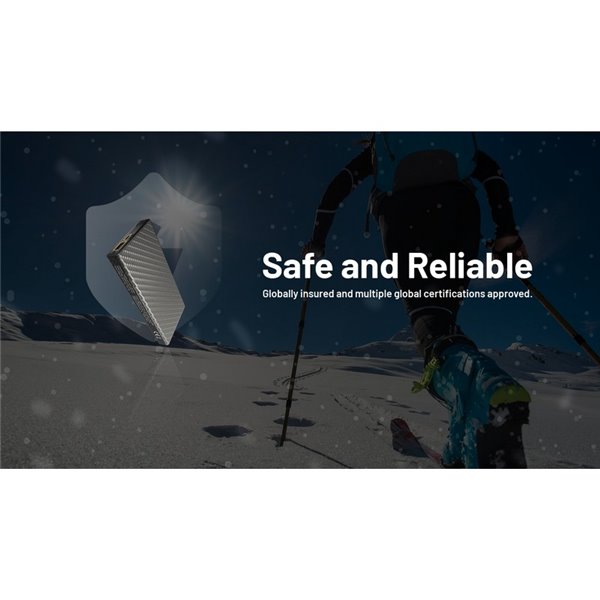 Power Bank recarregável 10.000 mAh fibra de carbono (38,5 Wh), saída de 20 W SUMMIT 10000 172 g IPX5