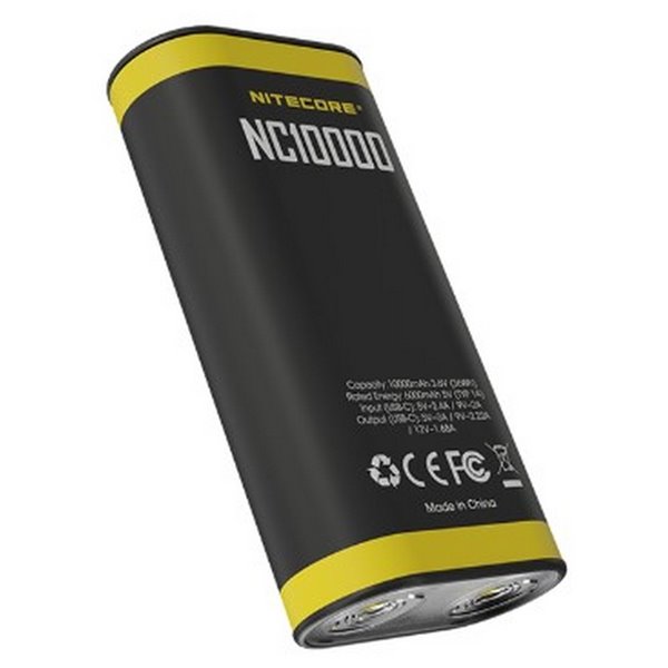 Batería recargable NC10000 Power Bank Li-ion 10,000 mAh 3.6 V (36 Wh) con linterna 50Lm USB-C IPX5