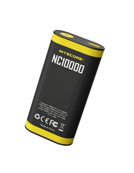 Batterie externe NC10000 Li-ion 10 000 mAh 3,6 V (36 Wh) rechargeable avec lampe de poche USB-C IPX5 50 Lm