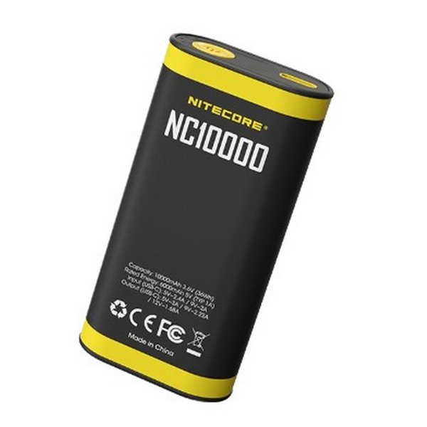 Batería recargable NC10000 Power Bank Li-ion 10,000 mAh 3.6 V (36 Wh) con linterna 50Lm USB-C IPX5