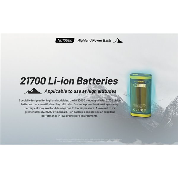 Batería recargable NC10000 Power Bank Li-ion 10,000 mAh 3.6 V (36 Wh) con linterna 50Lm USB-C IPX5