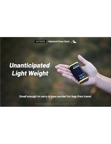 NC10000 Power Bank Li-ion 10.000 mAh 3,6 V (36 Wh) bateria recarregável com lanterna USB-C IPX5 de 50 Lm