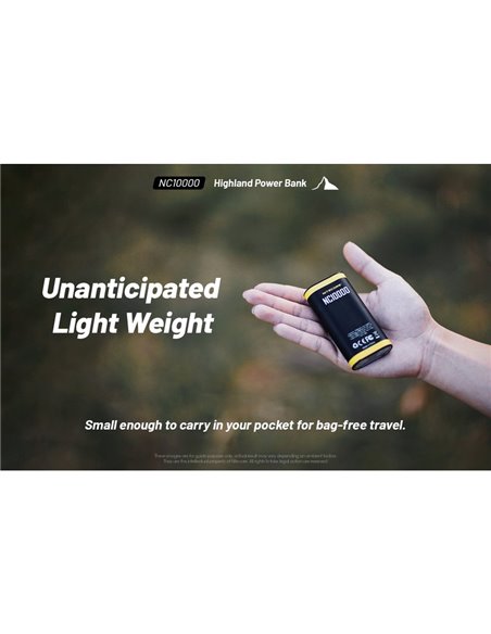 NC10000 Power Bank Li-ion 10.000 mAh 3,6 V (36 Wh) bateria recarregável com lanterna USB-C IPX5 de 50 Lm