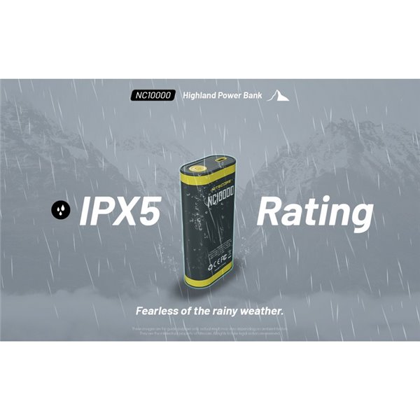 Batería recargable NC10000 Power Bank Li-ion 10,000 mAh 3.6 V (36 Wh) con linterna 50Lm USB-C IPX5