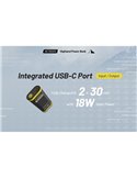 Batería recargable NC10000 Power Bank Li-ion 10,000 mAh 3.6 V (36 Wh) con linterna 50Lm USB-C IPX5