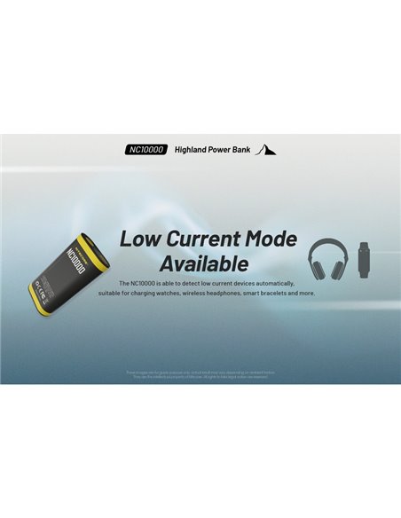 Batería recargable NC10000 Power Bank Li-ion 10,000 mAh 3.6 V (36 Wh) con linterna 50Lm USB-C IPX5