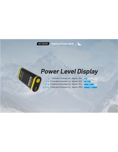 Batería recargable NC10000 Power Bank Li-ion 10,000 mAh 3.6 V (36 Wh) con linterna 50Lm USB-C IPX5
