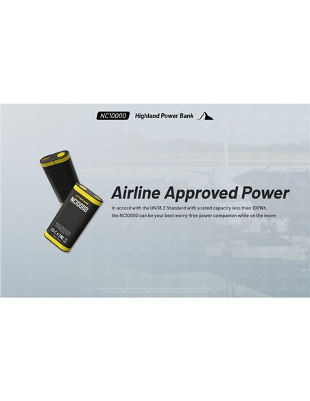 Batería recargable NC10000 Power Bank Li-ion 10,000 mAh 3.6 V (36 Wh) con linterna 50Lm USB-C IPX5