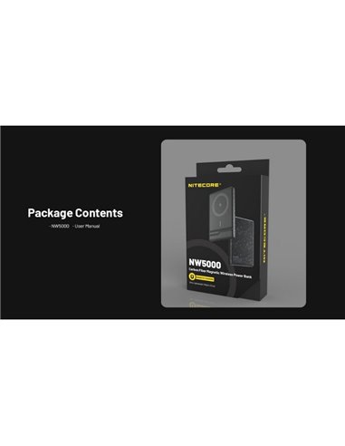 Bateria magnética recarregável ultrafina NW5000, Power Bank 5000 mAh 3,85 V (19,25 Wh)