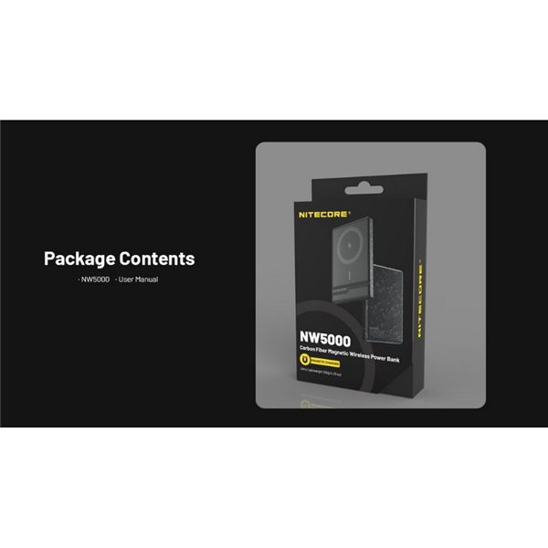 Bateria magnética recarregável ultrafina NW5000, Power Bank 5000 mAh 3,85 V (19,25 Wh)