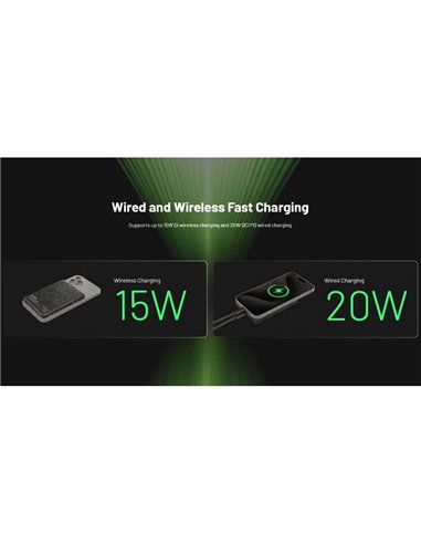 Bateria magnética recarregável ultrafina NW5000, Power Bank 5000 mAh 3,85 V (19,25 Wh)