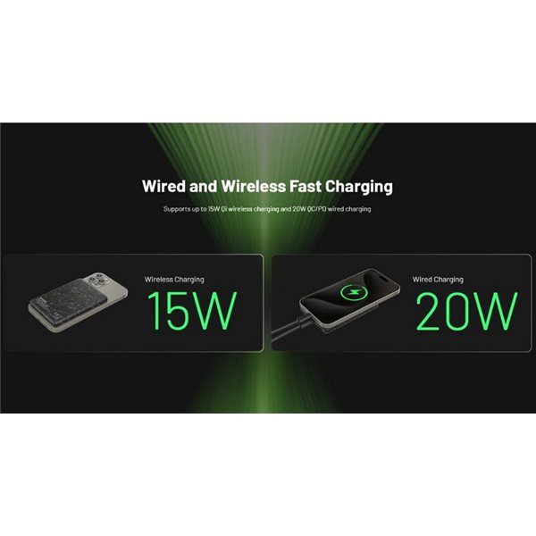 Bateria magnética recarregável ultrafina NW5000, Power Bank 5000 mAh 3,85 V (19,25 Wh)