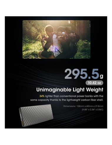 Batería recargable CARBO 20000 Power-Bank 20,000 mAh (77 Wh) 295g potencia salida 20W USB-C