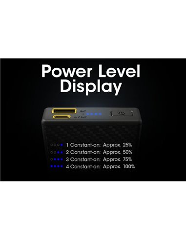 Batería recargable CARBO 20000 Power-Bank 20,000 mAh (77 Wh) 295g potencia salida 20W USB-C
