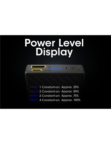 Batería recargable CARBO 20000 Power-Bank 20,000 mAh (77 Wh) 295g potencia salida 20W USB-C