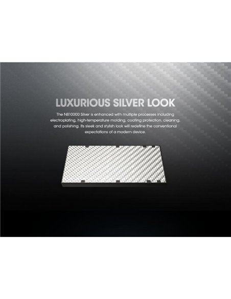 Batería Power Bank ultra ligera y recargable USB-C NB10000 Silver 10,000 mAh 3.85 V (38.5 Wh) 20W Output IPX5