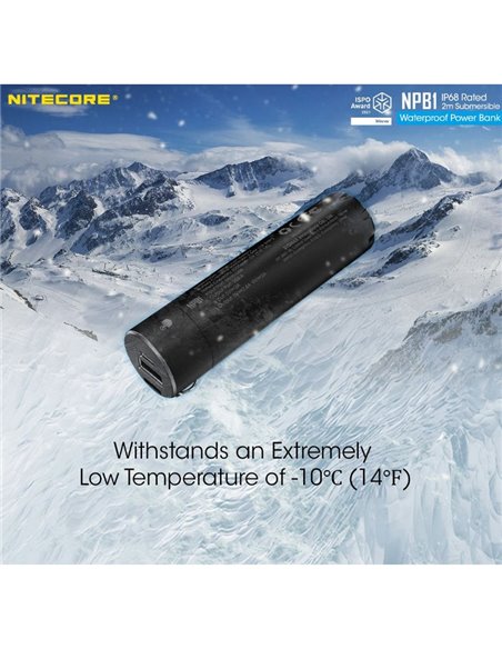 Batería recargable NPB1 5000 mAh 3,64 V (18,2Wh) Micro-USB-C y A sumergible y temperaturas extremas IP68