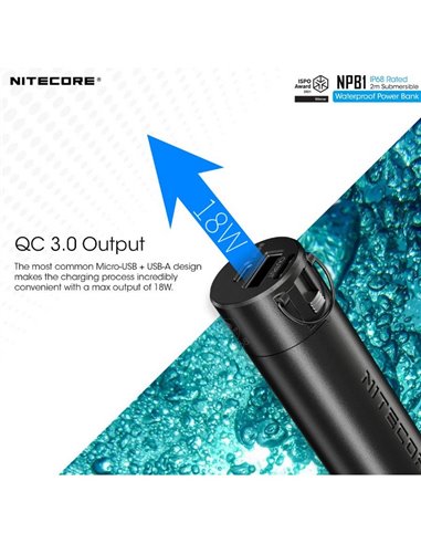 Bateria recarregável NPB1 5000 mAh 3,64 V (18,2 Wh) Micro-USB-C e A submersível e temperaturas extremas IP68