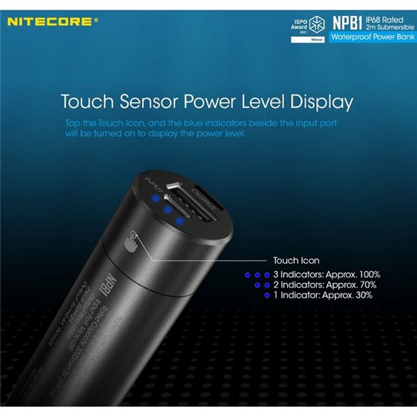 Batería recargable NPB1 5000 mAh 3,64 V (18,2Wh) Micro-USB-C y A sumergible y temperaturas extremas IP68