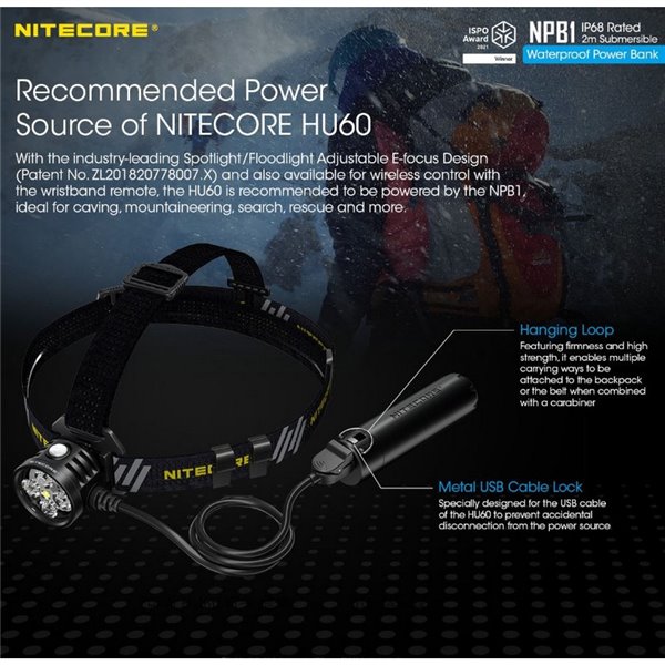 Batería recargable NPB1 5000 mAh 3,64 V (18,2Wh) Micro-USB-C y A sumergible y temperaturas extremas IP68