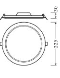 Dimensiones Downlight LED Slim Empotrable DL DN210 18W Ø210mm Luz 3000K 4000K 6500K LedVance