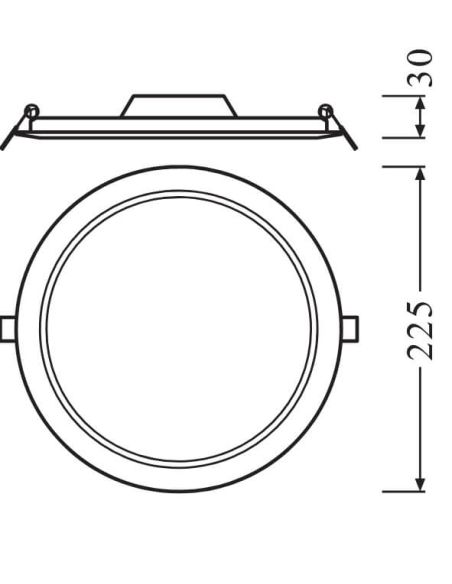 Dimensiones Downlight LED Slim Empotrable DL DN210 18W Ø210mm Luz 3000K 4000K 6500K LedVance