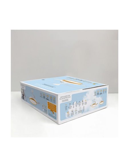 Ventilador LED aspas retráctiles PANECO, 45W 4400Lm CCT Dim, con temporizador