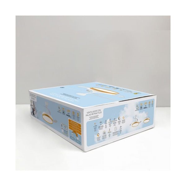 Ventilador LED aspas retráctiles PANECO, 45W 4400Lm CCT Dim, con temporizador