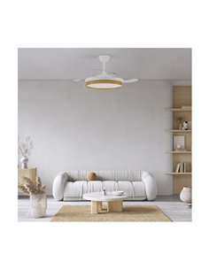 Ventilador LED aspas retráctiles PANECO, 45W 4400Lm CCT Dim, con temporizador 2