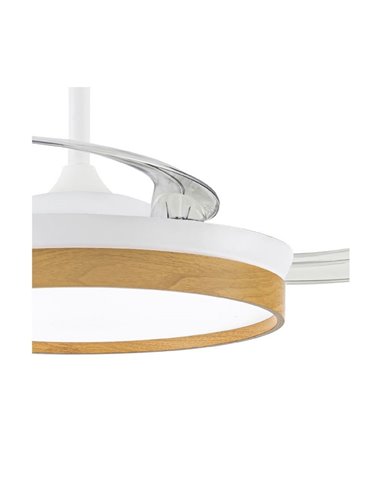 Ventilateur LED PANECO à pales rétractables, 45W 4400Lm CCT Dim, avec minuterie