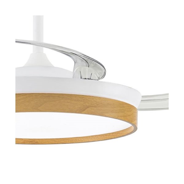 Ventilador LED aspas retráctiles PANECO, 45W 4400Lm CCT Dim, con temporizador