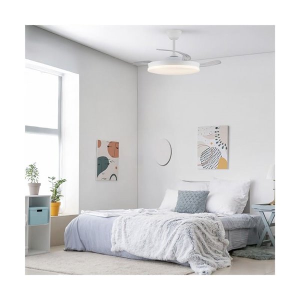 Ventilador LED aspas retráctiles STARS EVO, 72W 7920Lm CCT Dim, Smart