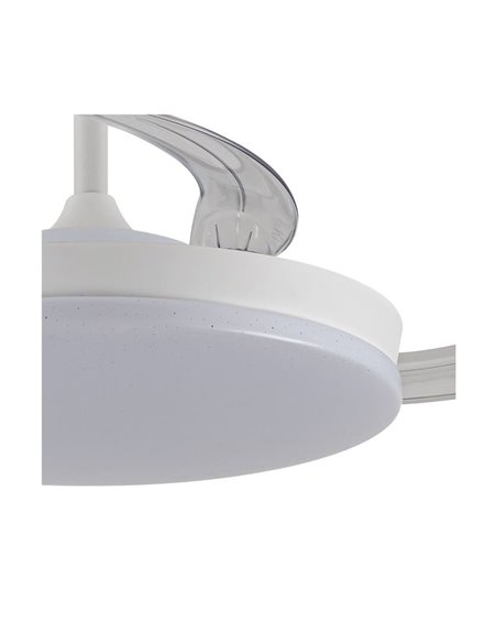 Ventoinha STARS EVO LED com pás retráteis, 72W 7920Lm CCT Dim, Inteligente