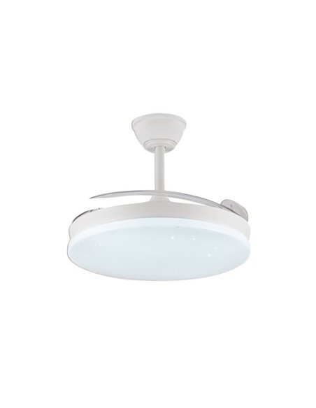 Ventilador LED aspas retráctiles STARS EVO, 72W 7920Lm CCT Dim, Smart