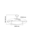 Ventilador LED aspas retráctiles STARS EVO, 72W 7920Lm CCT Dim, Smart