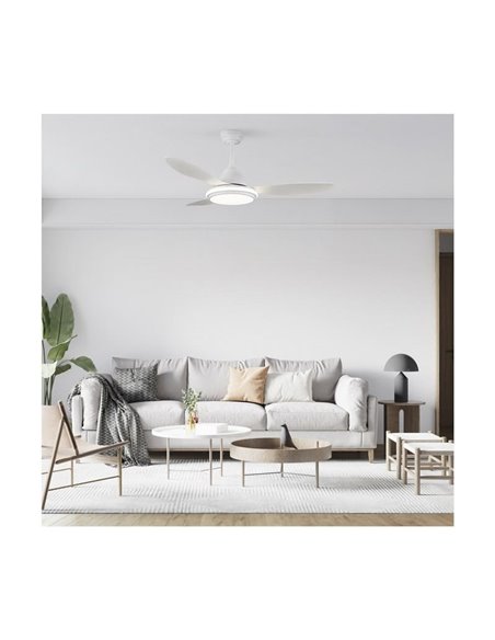 Ventoinha de teto LED STEL TL, Ø120cm, 35W 3440Lm CCT Dim