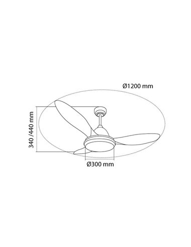Ventilateur de plafond LED RGB Stel TL, Ø 120 cm, 31 W, 2 980 lm, CCT Dim.