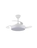 Ventilador LED de aspas retráctiles SUPERECO MINI blanco, 39W 3822Lm CCT