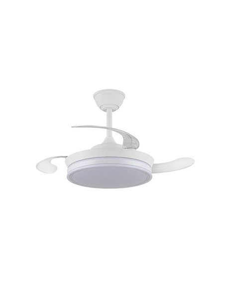 Ventilateur LED rétractable SUPERECO MINI blanc, 39 W, 3 822 lm, CCT