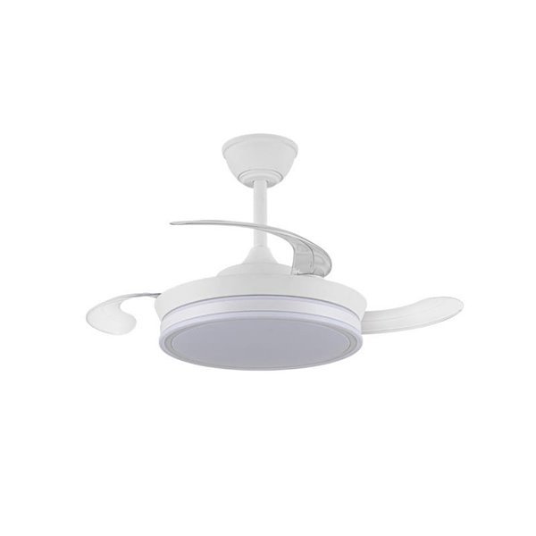 Ventilador LED de aspas retráctiles SUPERECO MINI blanco, 39W 3822Lm CCT