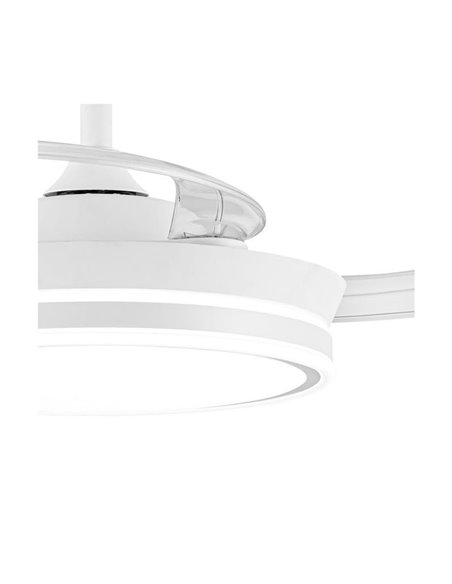 Ventilador LED de aspas retráctiles SUPERECO MINI blanco, 39W 3822Lm CCT