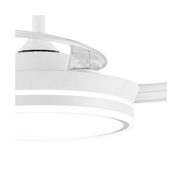 Ventilador LED de aspas retráctiles SUPERECO MINI blanco, 39W 3822Lm CCT