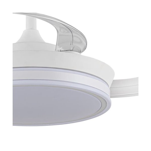Ventilador LED de aspas retráctiles SUPERECO MINI blanco, 39W 3822Lm CCT
