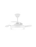 Ventilador LED de aspas retráctiles SUPERECO MINI blanco, 39W 3822Lm CCT