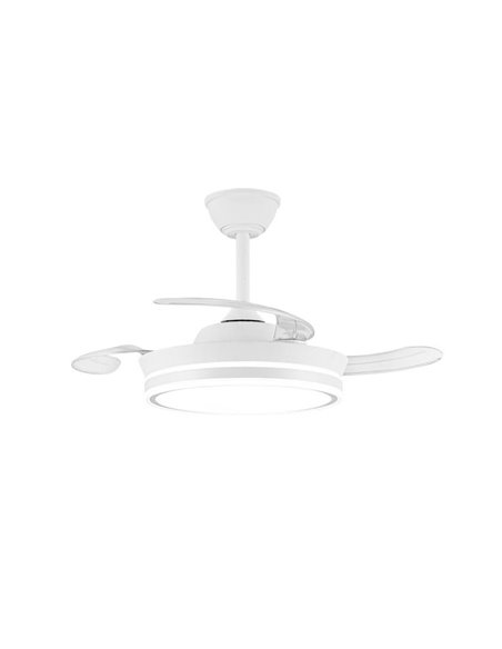 Ventilador LED de aspas retráctiles SUPERECO MINI blanco, 39W 3822Lm CCT