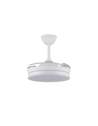 Ventilateur LED rétractable SUPERECO MINI blanc, 39 W, 3 822 lm, CCT