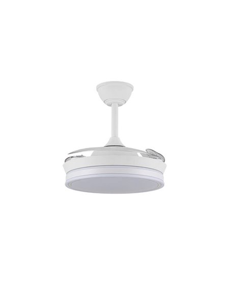 Ventilador LED de aspas retráctiles SUPERECO MINI blanco, 39W 3822Lm CCT